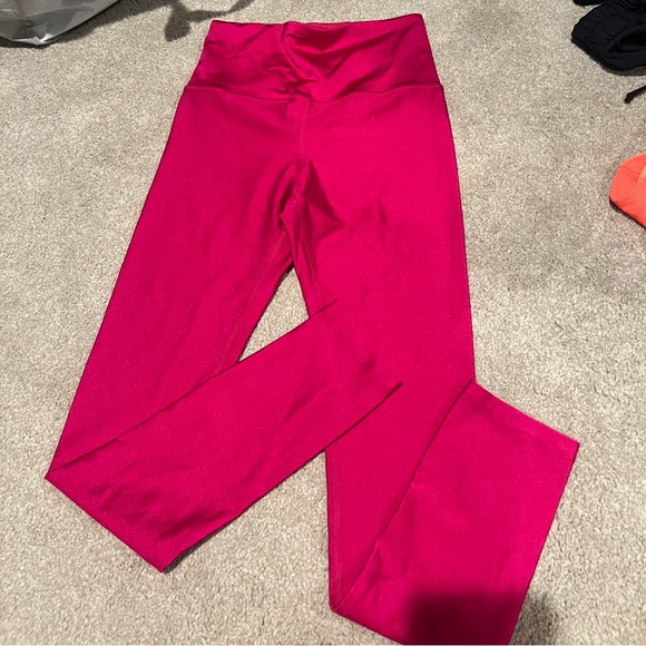 Athleta Hot Pink Fleece Lined Leggings 25inch - Picture 1 of 4